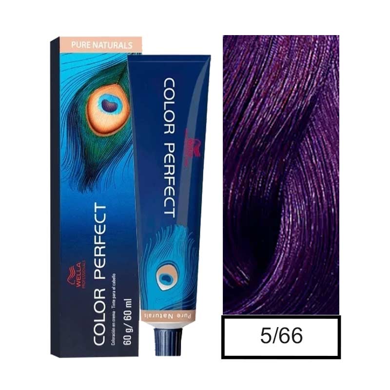 Cuna Mañana Resonar WELLA-tintura permanente color perfect 5/66 castaño claro violeta intenso  60gr + oxidante 20vol 60ml | Doutzen